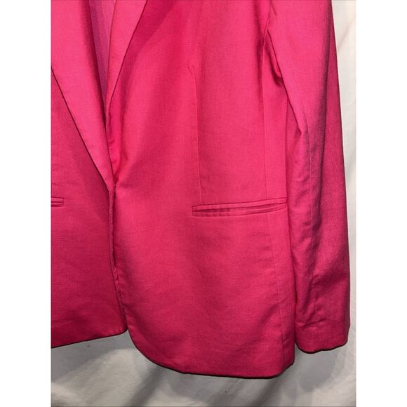 J. CREW RE-IMAGINED COLLECTION Blazer Linen Blend 1 Button Women’s 8 Pink - Picture 4 of 16